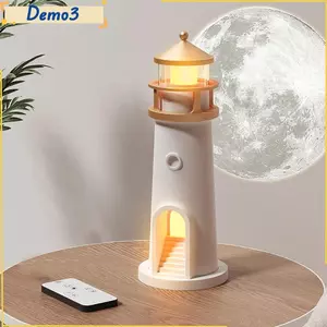 Đèn xung quanh ngọn hải đăng, Đèn chiếu trăng trắng âm nhạc Bluetooth, Cảm biến chuyển động Đèn ngủ ABS Trang trí máy tính để bàn