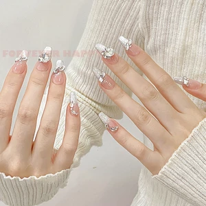 Móng Tay Giả Khỏa Thân Với Mắt Mèo Pháp Đầu Không Mùi Xấu Thân Thiện Với Môi Trường Cho Hot Girl Dress Matching