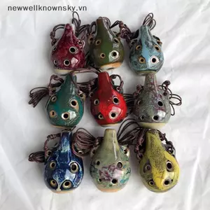 MỚI 6 Lỗ Nhỏ Ocarina Sáo Người Mới Bắt Đầu Nhạc Cụ Du Lịch Lưu Niệm Nhạc Cụ Phụ Kiện Mặt Dây Chuyền Gốm SKY