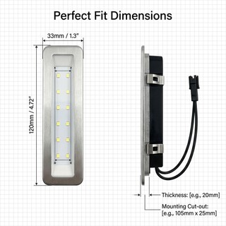Đèn LED hình chữ nhật SMVP 12V 220V 6W Ánh sáng trắng 6000K Thích hợp cho Range Hood