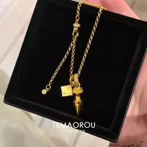 Cổ điển thời trung cổ Trẻ em Đầu xúc xắc Mặt dây chuyền Vòng cổ nữ Áo len cao cấp Dây chuyền Niche Xương đòn 6.1