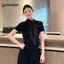AN.MART Mùa Hè Pháp Ngọt Ngào Satin Nơ Ren-up Slim Tay Ngắn Dệt Kim Áo Thun Nữ VN
