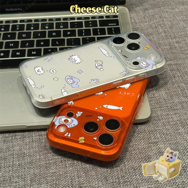 trở thành 17 Pro Max Ốp điện thoại hình chú cá Kitty siêu dễ thương cho iPhone 14 15 16 13 12 11 Pro Max Xs Maz XR