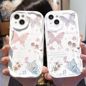 Ốp Lưng Samsung Galaxy A07 A06 A05 A04 A17 A16 A15 A14 A13 A25 A23 A22 A35 A33 A32 A31 A56 A55 A52 A51 A50 Kem Vồng Cong Edge Motif Bướm NYK276