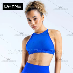 DFYNE Châu Âu Mỹ Đẹp Lưng Áo Ngực Chữ Thập Có Miếng Lót Ngực Thể Thao Yoga Thể Dục Giải Trí Không Lưng Phong Cách Thể Thao