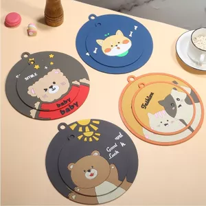 Cách Nhiệt Miếng Lót Coaster Chống Bỏng Bàn Thảm Silicon Thảm Tấm Thảm Hoạt Hình Đơn Giản Đặt Ra Đạo Cụ Chống Trơn Trượt Thảm Coaster VWRC