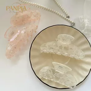 PNPIA- Mới Người Phụ Nữ Hàn Quốc Cao Cấp Họa Tiết Ren Vuốt Tóc Barrettes Cô Gái Thời Trang Kẹp Tóc Mũ Phụ Kiện Tóc Kẹp Tóc