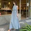 Phong cách Hàn Quốc Phong cách mới Phong cách nhẹ nhàng Đầm ren cổ chữ V Tính khí mùa hè Niche Slimer Look Pleated A @ -