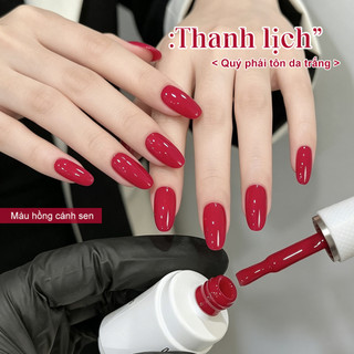 Miss Gooey Sơn móng tay gel màu đỏ hồng xu hướng mùa hè mới năm 2026 kiểu vẽ móng nghệ thuật màu đỏ thanh long tôn dáng và thời thượng.