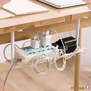 Giá đỡ dây CHEESELY, Khay quản lý cáp dưới bàn bằng nhựa, Dải nguồn màn hình máy tính di động Giá đỡ hộp lưu trữ dây đa năng Kệ cho văn phòng tại nhà