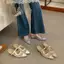 TT Hàn Quốc Nửa Dép Nữ 2026 Mùa Hè Mũi Nhọn Dày Gót Mules Ngọt Flip-Flops Dép