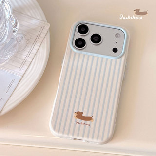 [Sheren] Vỏ điện thoại Dachshund sọc Thích hợp cho i17 16 15 14 13 12 11 pro max Vỏ bảo vệ chống sốc