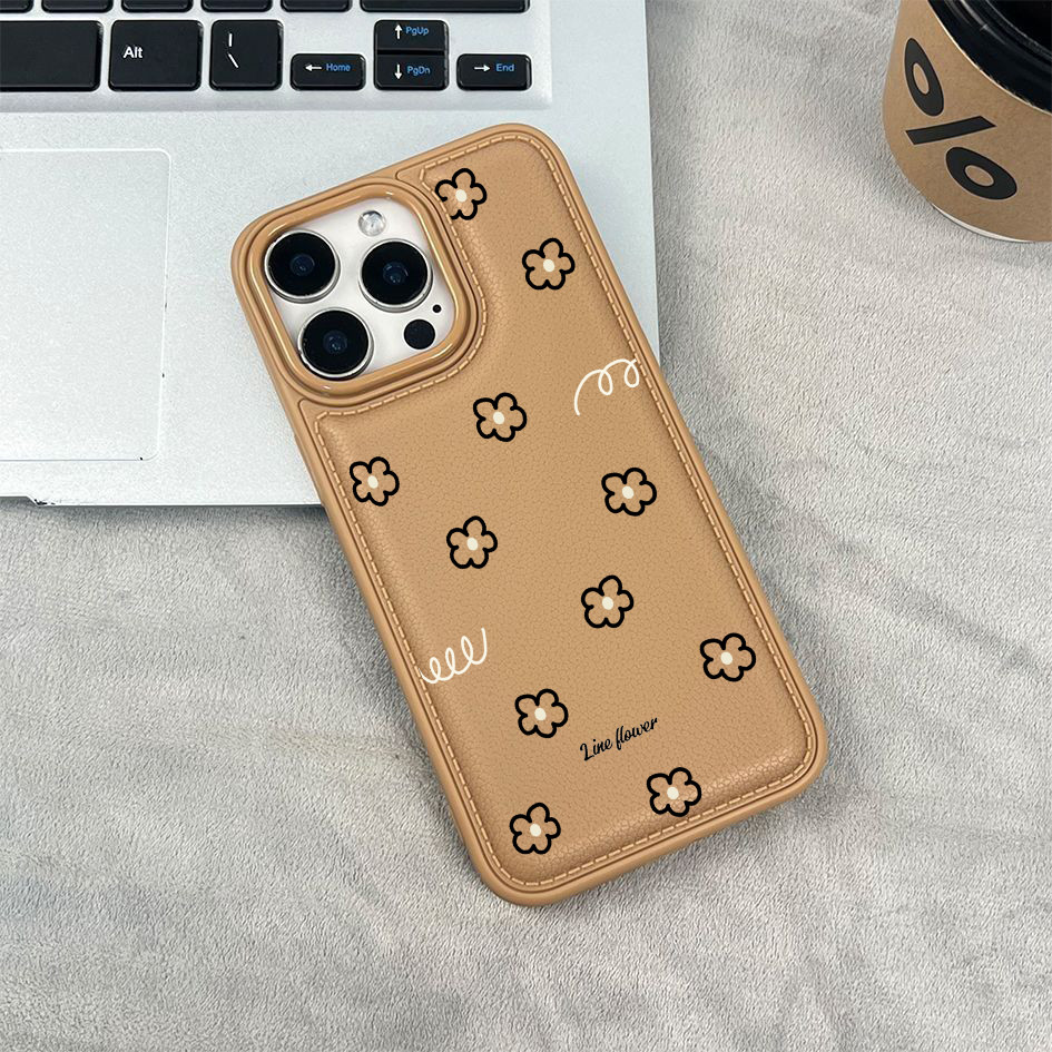 Ốp điện thoại họa tiết hoa văn tối giản cho iPhone 17/16 Pro Max/15/14/13/12/11