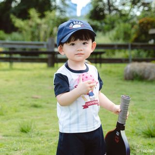 Bubaby Bộ cộc tay cổ tròn Sporty, bộ cộc tay mềm mại cho bé | Quần áo trẻ em mềm mịn | SCT1304SP T6.1