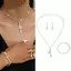ECK 3 Bộ Trang Sức Nữ Thời Trang Với Bông Tai Zircon Nelaces Vòng Tay Trang Trí Đám Cưới HOT