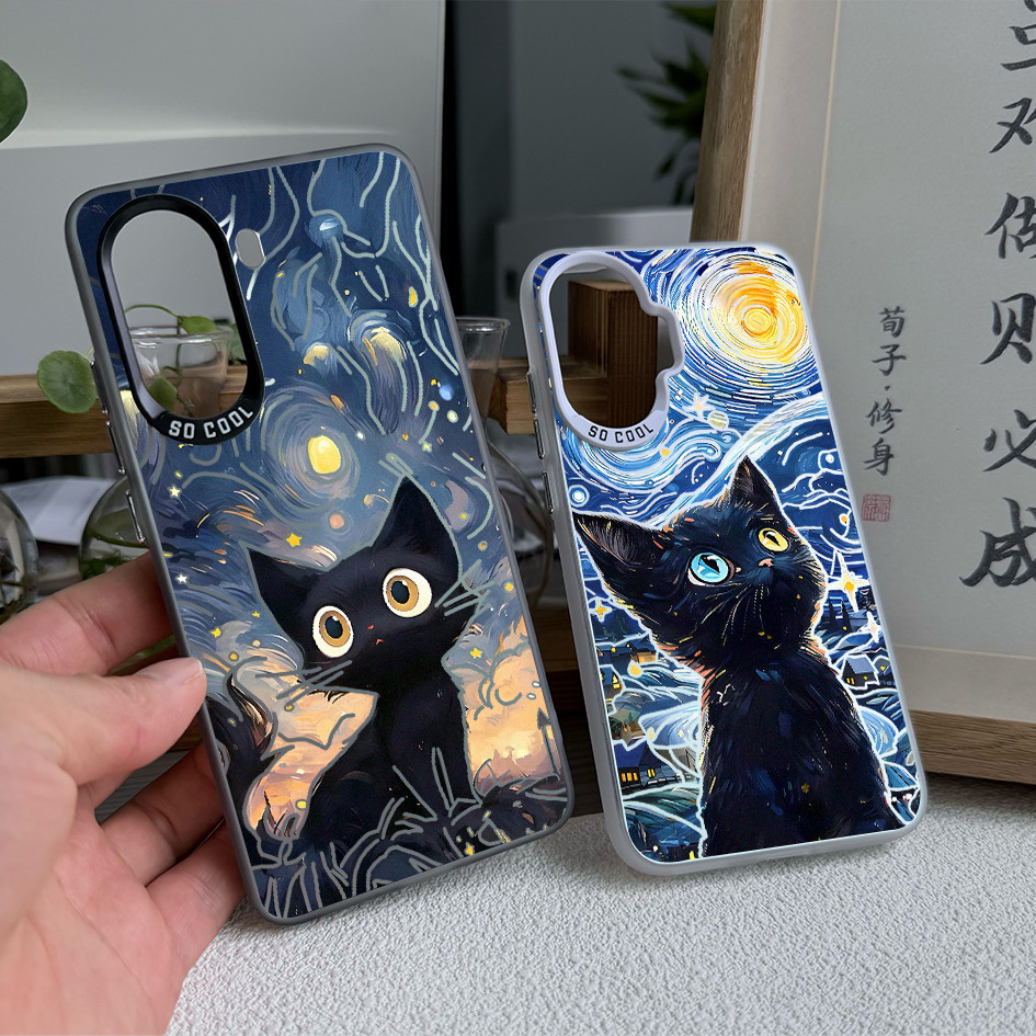 Dành Cho Redmi Turbo 5 Max / Turbo 4 / K90 POCO X8 Pro X7 X6 F8 F7 “Starry Sky Cat ” Vỏ Điện Thoại Cứng Cạnh Mềm / Note 15 / 14 Mi 17 15T 14T K80 K70 Vỏ Redmi Chống Sốc / Vỏ Poco