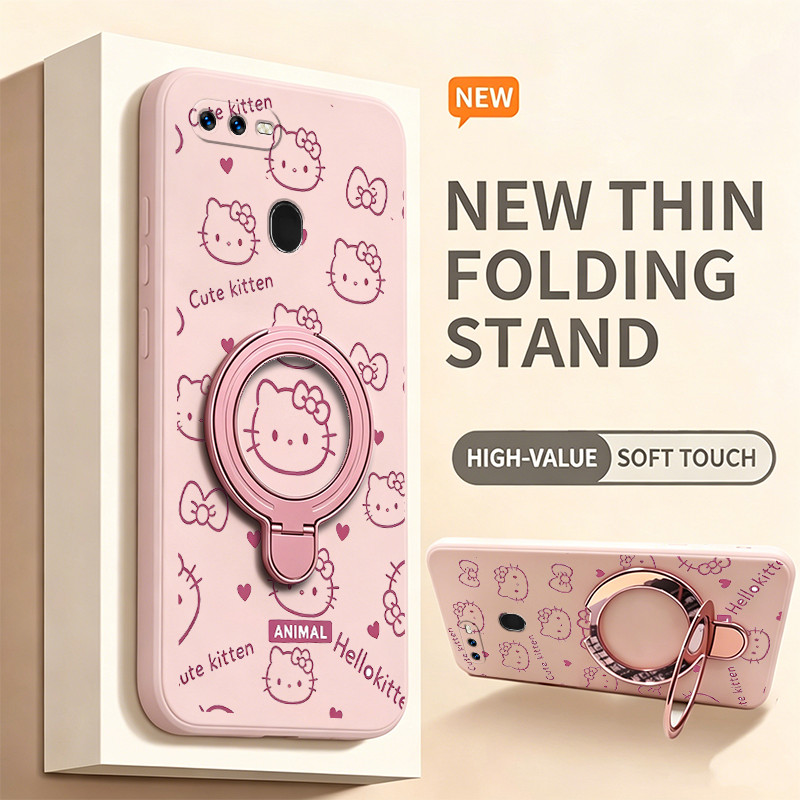 Ốp Lưng Cho oppo a5s a12 A7 a3s a12e F9 PRO a12s Vỏ Điện Thoại Vỏ Mềm Silicon Chống Sốc Thiết Kế Mới Thẩm Mỹ Có Giá Đỡ Mèo Hồng Dễ Thương Cho Bé Gái Trong Suốt YTFUZJ1