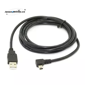 1.8m Mini USB B Loại 5pin Nam 90 Độ Góc Trái Sang USB 2.0 Nam Cáp Dữ Liệu Màu Đen