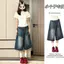 150 Quần croped Denim dành cho nữ mùa hè Phong cách mới Slim-fit Phong cách lười biếng Quần giữa ống rộng