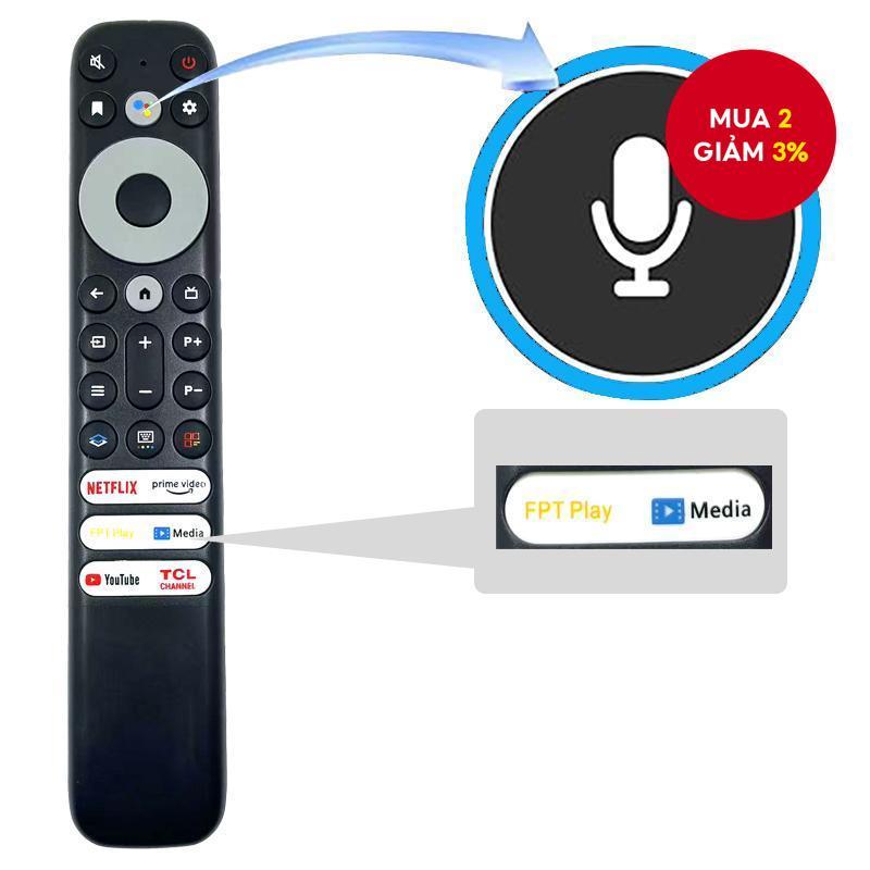 Thay thế điều khiển từ xa TV bằng giọng nói cho TV thông minh TCL RC902V FMR3 Bộ điều khiển Mic thoại Bluetooth