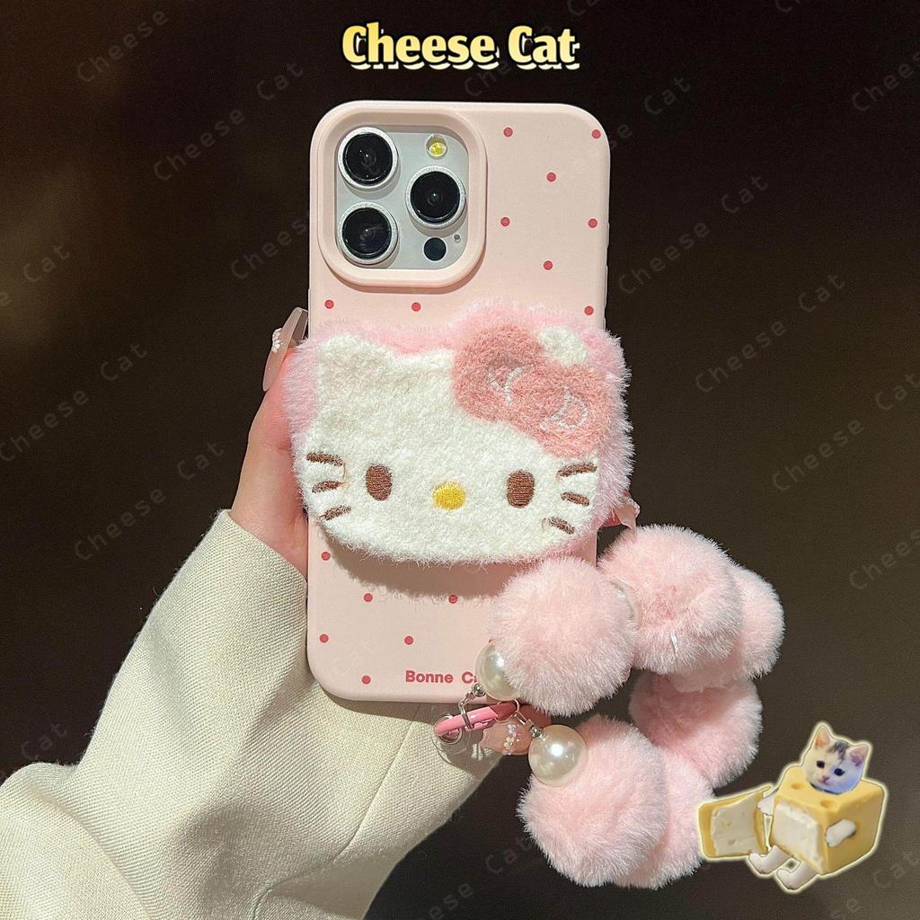 Dây buộc cổ tay bóng lông có dây buộc điện thoại di động dây chống thất lạc tiện lợi phù hợp với mọi mẫu mã