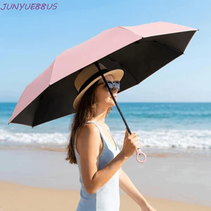Ô chống nắng Mini JUNYUE88US, chống tia cực tím có khóa túi ô mưa, nhẹ có thể gập lại treo bóng râm chống gió Túi dù du lịch