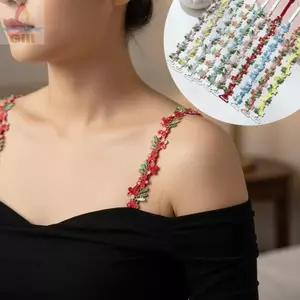 GILL 1 Cặp Dây Đeo Áo Ngực Hoa, Dây Đeo Vai Chống Trơn Trượt Có Thể Điều Chỉnh, Quà Tặng Sáng Tạo Ren Hoa Co Giãn Thắt Lưng Vai Nữ
