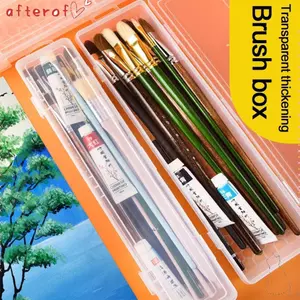 Hộp lưu trữ AFTEROF, Bút nhựa dung tích lớn, Dụng cụ lưu trữ trong suốt đa chức năng Bút màu nước