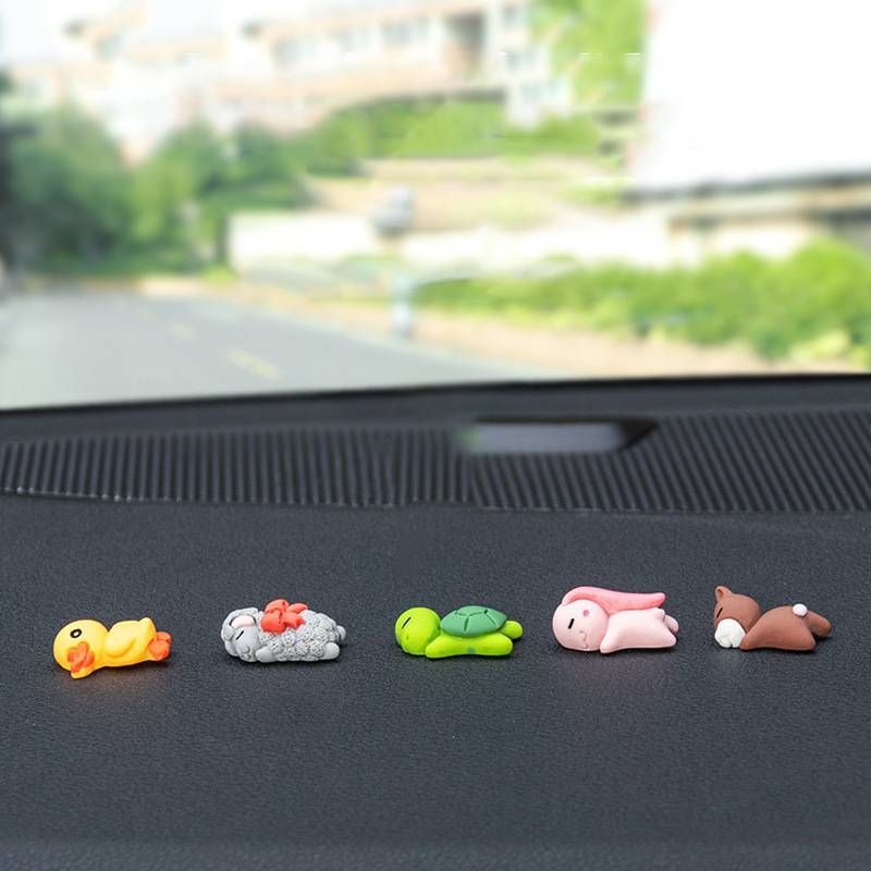 PlumHOUSE 6 Cái / bộ Dễ Thương Nằm Rùa Mini Trang Trí Nội Thất Ô Tô Ngộ nghĩnh Tự Động Điều Khiển Trung Tâm Gương Chiếu Hậu Đồ Trang Trí Cho Phụ Kiện Ô Tô VN