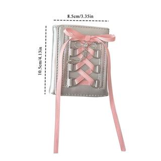 [Crush] Ví bạc ngọt ngào, Ví đựng tiền xu ngắn Y2k phong cách Hàn Quốc, Thiết kế dây đeo thông thường Túi đựng phong cách múa ba lê nguyên bản dành cho nữ