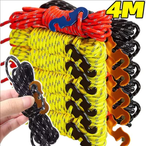4M - Lều phản quang hạng nặng Guyline Anti Fray Polyester Dây cắm trại với hợp kim chống gỉ Khóa điều chỉnh nhanh cho mái hiên tán