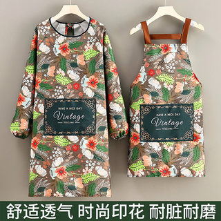 Phong Cách Mới Người Lớn Tạp Dề Vải Nữ Tay Bộ Chống Dầu Chống Bẩn Hộ Gia Đình Nhà Bếp Tạp Dề Nấu Ăn Eo Thoáng Khí WAGN