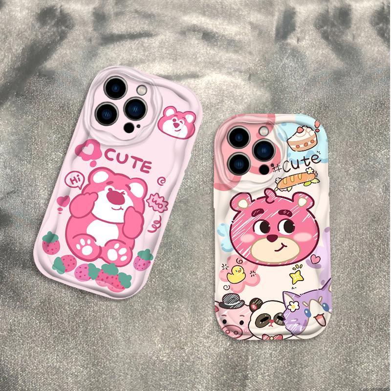 Thích Hợp Cho iPhone 17 16 15 14 13 12 11 Pro Max Plus 17 AIR 3D Wave Mềm TPU Lotso Gấu Nữ Vỏ Điện Thoại Chống Sốc