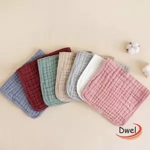 Vải DWEL Burping, Vải Cotton Thoáng Khí Muslin Cho Bé, Yếm Sơ Sinh Lớn 6 Lớp Nhiều Màu Cho Bé Trai Bé Gái