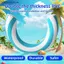 SRVN 1 Vòng bơi bơm hơi nước sọc chữ U mới Thiết kế hình vòm Bể bơi Phao đồ chơi thiết yếu đi biển & bể bơi mùa hè.