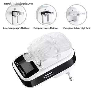 Bộ sạc pin đa năng VFZ Sạc tường USB du lịch có màn hình LCD cho máy ảnh điện thoại di động OTE