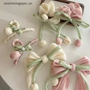 VFZ Thời Trang Ngọt Ngào Ruy Băng Tóc Cho Nữ Bé Gái Dễ Thương Thanh Lịch Nơ Kẹp Tóc Tinh Tế sels Phụ Kiện Tóc Quà Tặng OTE