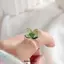 Nhẫn cỏ bốn lá DONOVANQQ, Nhẫn đeo tay hoa thời trang thủy tinh thủ công, Nhẫn men màu cổ điển tinh tế dễ thương Hipster