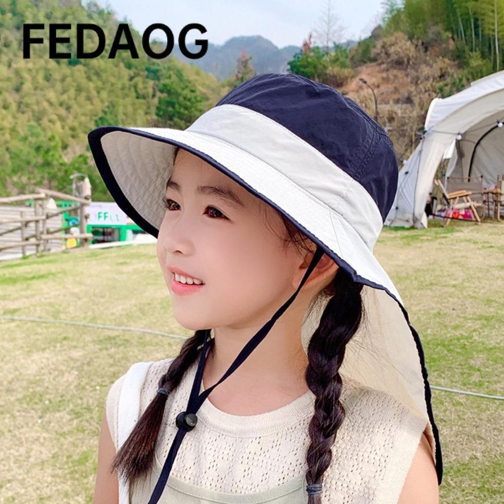 Mũ chống nắng FEDAOG, Mũ ngư dân chống nắng vành rộng, Áo khô nhanh phong cách Nhật Bản có khăn choàng đi biển mùa hè
