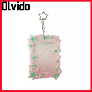 Móc khóa đựng thẻ ảnh OLVIDO Kpop, Hộp đựng ảnh Mini 3 Inch cầm tay Ngôi sao tỏa sáng, Bộ sưu tập bìa thẻ thần tượng đáng yêu Kawaii Hàn Quốc