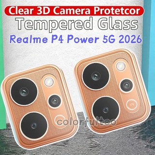 Realme P4 Power 2026 Clear Diamond 3D Cong Kính Cường Lực Camera Dành Cho Realme P4 Power P4Power P4Lite P4X 5G Full Cover Keo Dán Bảo Vệ Màn Hình Camera Mặt Sau Ống Kính Phim