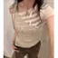 Áo thun ngắn tay khâu cổ chéo Hot Girl của Mỹ Thiết kế Sense Slim-Fit All-Match S