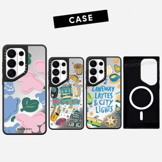 Từ Hoa Trà Chiều Trà Bơ Gương Cứng Phone Case Dành Cho Samsung Galaxy S26 25 24 23 UItra S26 25 24 23 Plus Vỏ Bảo Vệ Chống Sốc