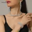 AqToCna 3 / 4 Chiếc Full Kim Cương Nelace Bông Tai Vòng Tay Kim Cương Giả Rỗng Kim Cương Nelace Bộ Cô Dâu AqToCna