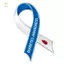 PPY Sang Trọng Xanh Trắng Ruy Băng Nhận Thức Thổ Cẩm Pin Hỗ Trợ Sức Khỏe Thổ Cẩm Hợp Kim Đa Năng Để Tặng