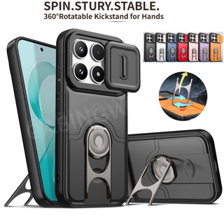 Ốp lưng Xiaomi 14T Pro 15T Pro 17T Pro 15 Ultra 5G 4G 360° Xoay Vòng Chân Đế Trượt Cửa Sổ Vỏ Điện Thoại Bảo Vệ Mặt Sau Chống Sốc