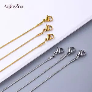 AqToCna 0.9 / 1.2 / 1.5 / 2.0MM Thép Không Gỉ Nelace Dành Cho Nam Hip Hop Thép Titan Vuông Rắn Dây Xích Nelace Phụ Kiện Trang Sức AqToCna