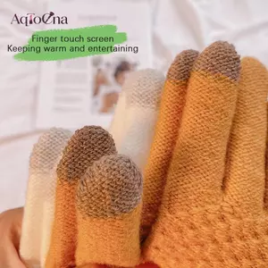 AqToCna 1 Cặp Nữ Màn Hình Cảm Ứng Găng Tay Mùa Đông Mùa Thu Đông Ấm Thi Găng Tay Màn Hình Cảm Ứng Găng Tay Trượt Tuyết Thông Thường Găng Tay Chống Gió Phụ Kiện Bé Gái AqToCna
