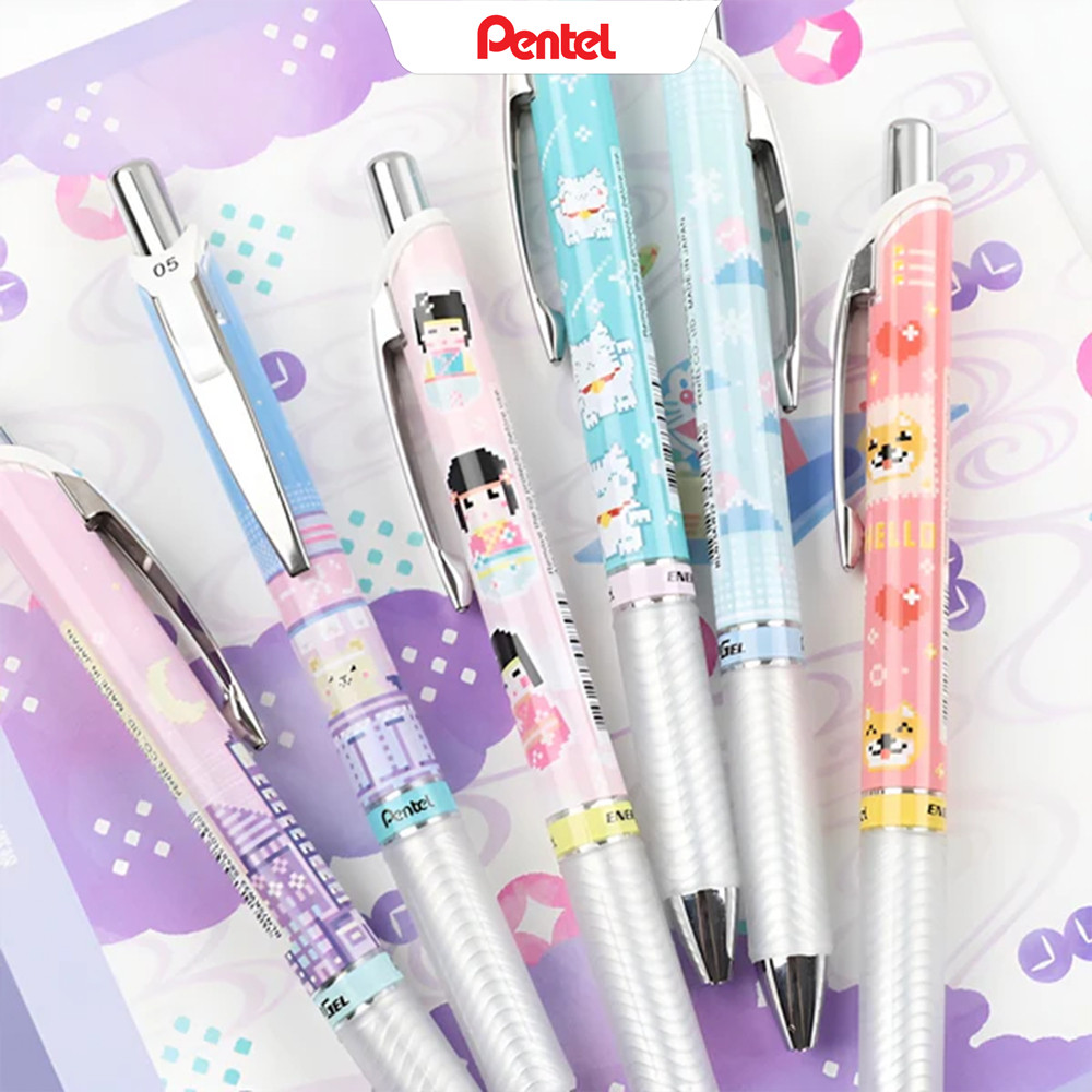 Bút gel Pentel Energel Kawaii BLN75KW mực viết mượt nhanh khô không lem bền màu