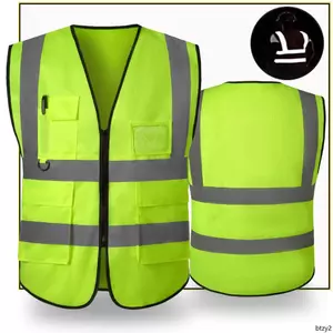 Quần áo phản quang Áo vest an toàn Áo phản quang In logo tùy chỉnh Trang xây dựng thoáng khí Huỳnh quang Xanh W